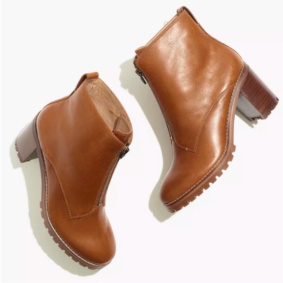 Madewell Shoes - Madewell The Alyce Zip-Front Lugsole Boot in Dried Maple